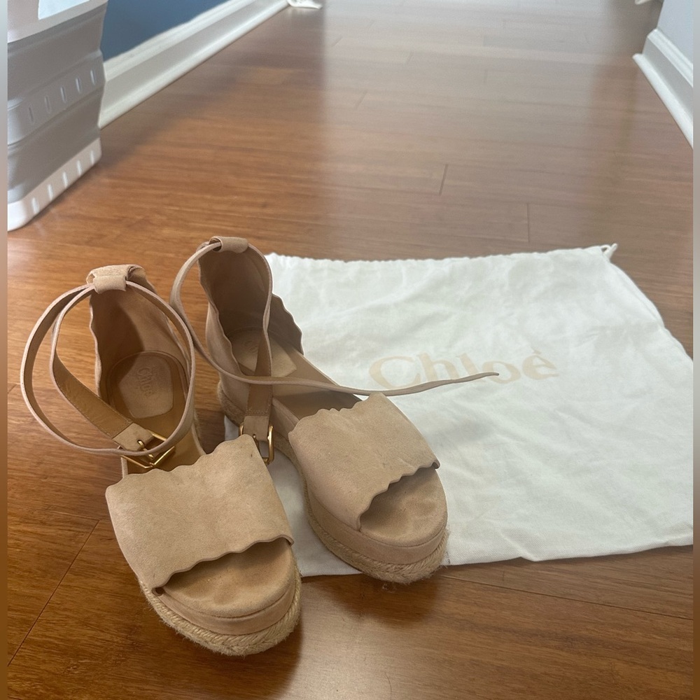 Chloe Espadrille 2 inch Platform Suede Sandals